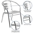 thumbnail image 3 of Bowery Hill Contemporary Aluminum Slat Back Dining Chair in Silver, 3 of 9