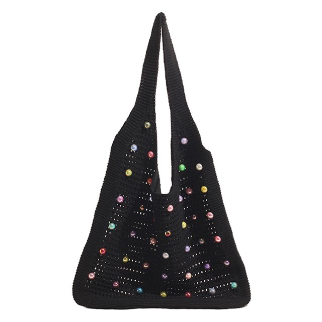Bolso Mano para Mujer Hombro Ganchillo Tejido Gran Capacidad Al Aire Libre
