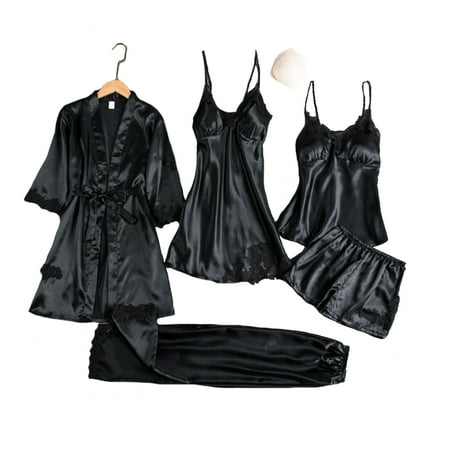 

Ladies Pajamas Set Wearable Lace Decorated Home Clothing