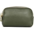 thumbnail image 4 of HUGFEGWE Mini Coin Purse Three Zipper Faux Leather Small Wallet Change Pouch Square Card Holder Purse,Green AZ824-10678, 4 of 6