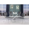 thumbnail image 4 of Round 45" x 45" 5pc Clear Glass Dinette Set with Dark Gray Chairs, 4 of 5