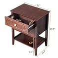 thumbnail image 5 of Hassch Rustic Nightstand with 2 Drawers & Shelf, Farmhouse Style Wood Bedside Table, 22"L x 15.3"W x 27.9"H, Brown, 5 of 8