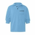 thumbnail image 4 of Fabrcox Slim Fit Polo Shirts for Men Long Sleeve Collared T Shirts with Pocket Casual Fashion Pullover Basic Polo Shirts,Blue M, 4 of 5