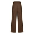 thumbnail image 5 of Linen Cropped Pants Women, High Waisted Loose Capri Pants with Pockets Elastic Waist Drawstring Pants Casual Straight Long Cropped Trousers, 5 of 6