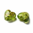 thumbnail image 3 of Handmade Lampwork Silver Foil Glass Beads Heart Green 15~16x15.5x9~10mm Hole: 1.2mm Silver Foil, 3 of 3