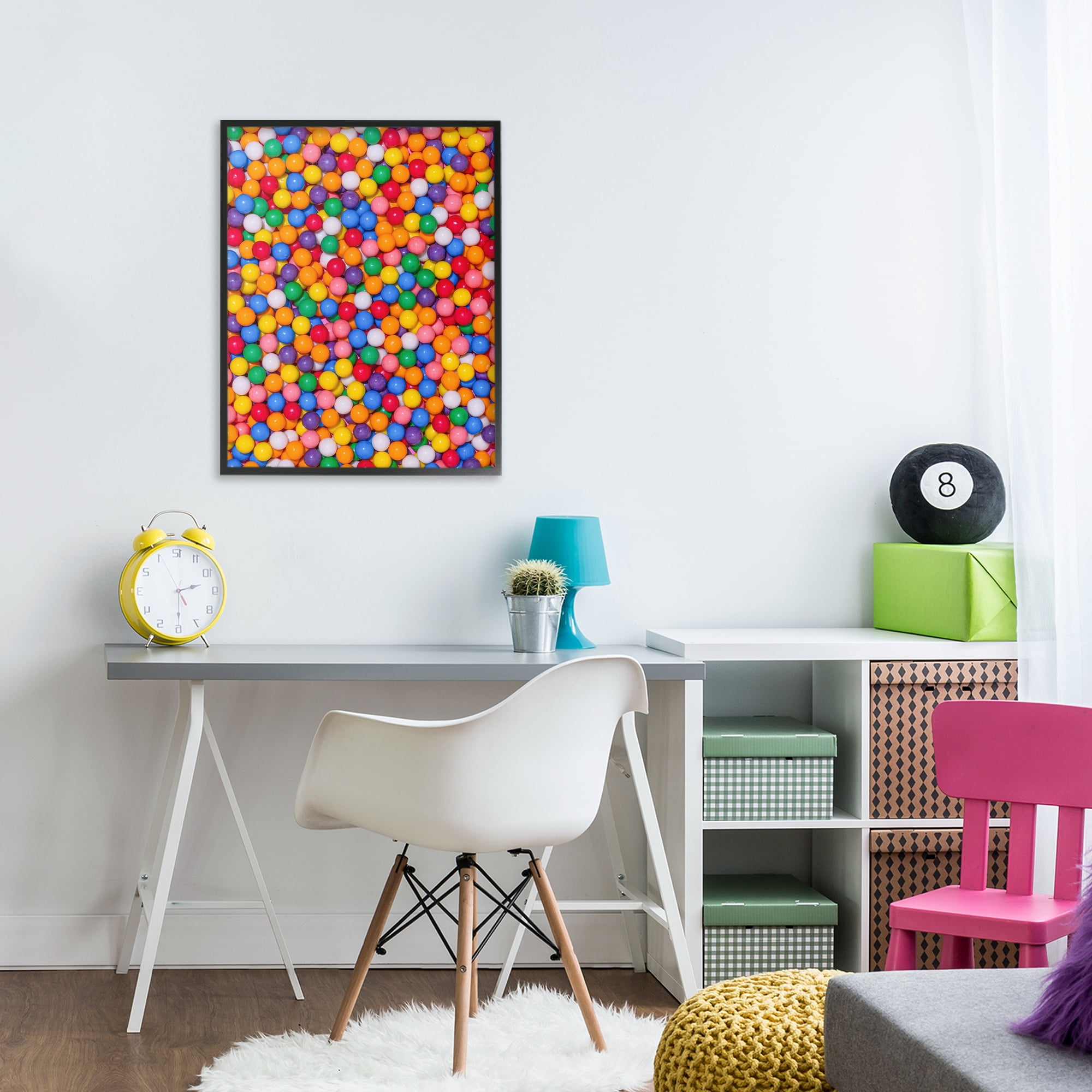 Stupell Industries Colorful Gumballs Close Up Black Framed Giclee Art, design by LISH Creative