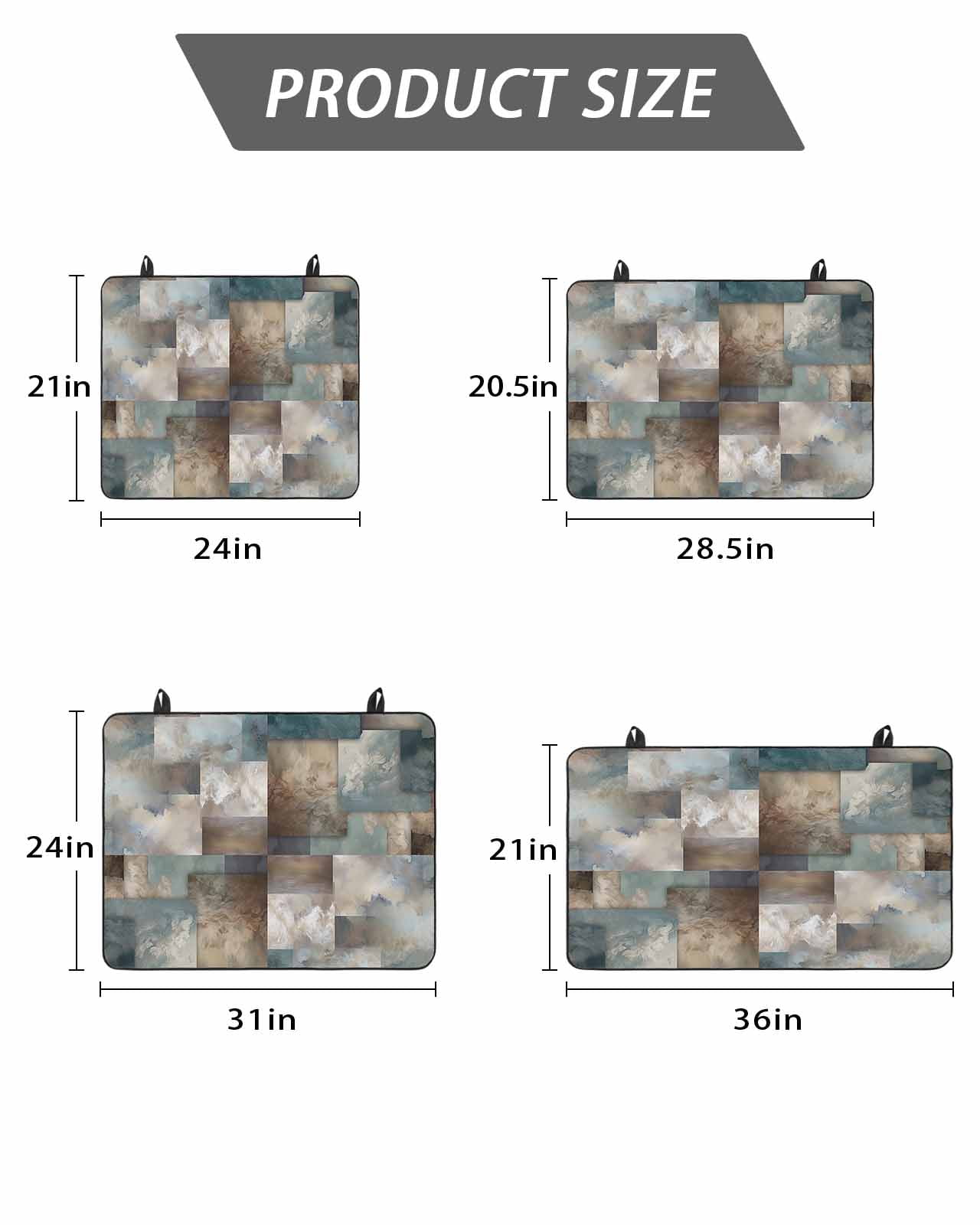 Stove Top Covers for Electric Stove, Blue Brown Geometric Glass Stovetop Cover Protector, Modern Ombre Abstract Art Induction Cooktop Protector Oven Mat for Kitchen Countertop 24"x21"