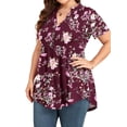 thumbnail image 4 of TARAINYA Plus Size Blouses for Women Button Short Sleeve Shirts Casual V Neck Tunic Tops, 4 of 10