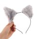 thumbnail image 3 of FELTECHELECTR Diadema de peluche con orejas de dibujos animados, accesorio para el cabello para mujeres y niñas, color gris, 3 of 6