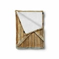 thumbnail image 2 of Rustic Soft Flannel Fleece Blanket, Traditional Wooden Timber Door with Vertical and Planks Farmhouse Antique Photograph, Cozy Plush for Indoor and Outdoor Use, 60" x 80", Pale Brown, by Ambesonne, 2 of 6