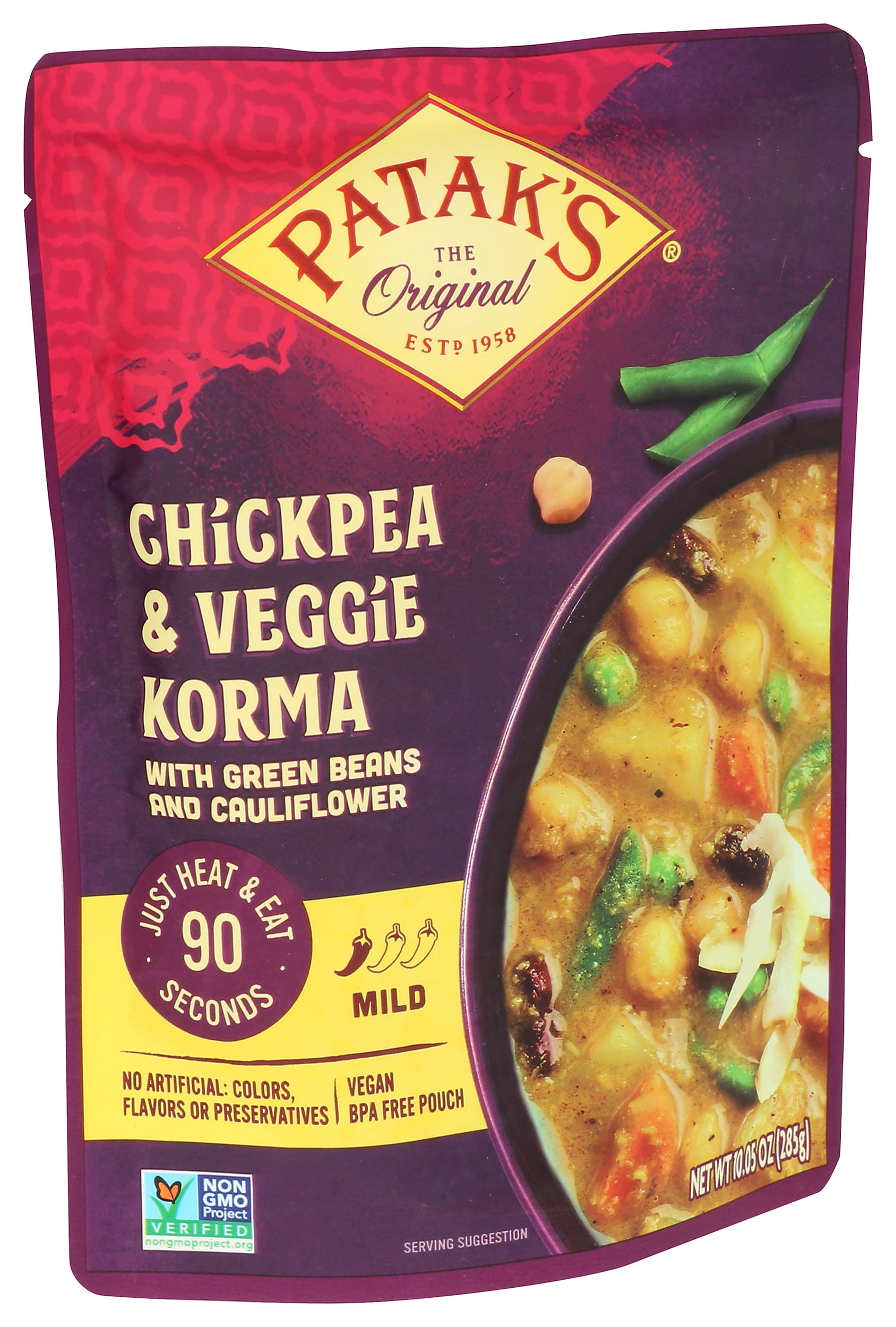 Pack of 6, Pataks Chickpea & Veggie Korma, 10.05 oz
