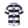 thumbnail image 2 of Balery Anchors Men's Casual Button Down Shirt Short Sleeve Textured Summer Cuban Beach Shirts-Medium, 2 of 7