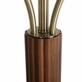 thumbnail image 6 of Tambo Torchiere Floor Lamp - Dark Walnut Wood Finish Weathered Brass, 6 of 13