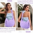 thumbnail image 5 of Kwuty Quilted Puffer Tote Bag for Women - Large Crossbody Bag, Lightweight Nylon Puffy Carryall Hobo Puff Shoulder Bag, 5 of 9