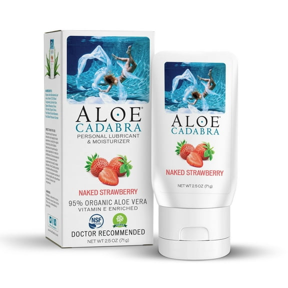 Aloe Cadabra Organic Natural Personal Lube Sex Vegan Edible Naked Strawberry 2.5oz
