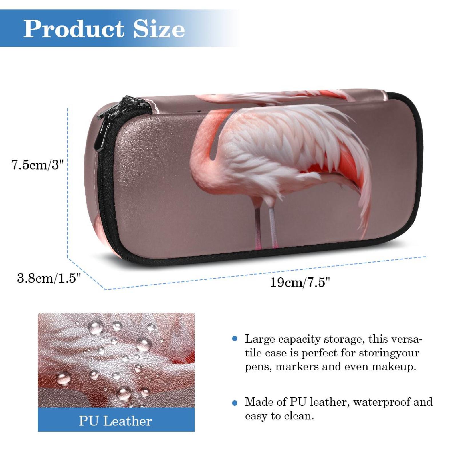 Flamingo Pattern Stylish Leather Toiletry Bag - Durable Travel ...