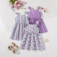 thumbnail image 2 of Gibobby Little Girls Summer Fashion Casual A-Line Dresses 3 Pack Cute Flutter Ruffle Strap Tank Sleeveless Outfits for 3-8 Years Girls(5-6 Years,Navy), 2 of 4