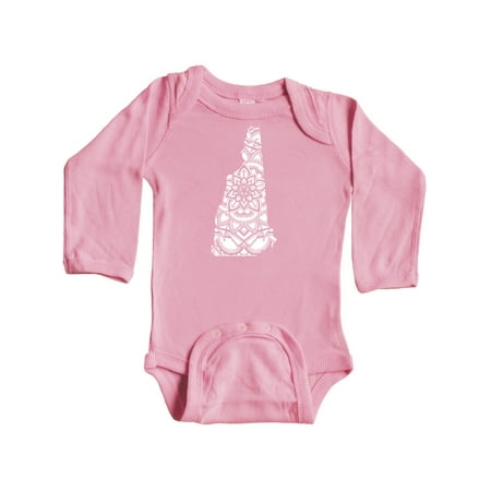 

Inktastic New Hampshire Silhouette Mandala Gift Baby Boy or Baby Girl Long Sleeve Bodysuit