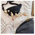 thumbnail image 5 of Ladies Luxury Design  Cute Bear Canvas Waist Bag Crossbody Chest Bag Banana Hip Purse Fanny Pack BLACK, 5 of 8