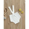 thumbnail image 3 of GXFC Infant Baby Girls Boys Summer Suspender Shorts Newborn Adjustable Strap Solid Ribbed Shorts Pants Casual Clothes 0-18 M, 3 of 9
