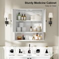 thumbnail image 4 of Bathroom Medicine Cabinet,2 Doors White Bathroom Wall Cabinet with Arched,Over Toilet Storage Cabinet for Laundry Room/Kitchen/Living Room,Surface Mount Medicine Cabinets 23x24, 4 of 14