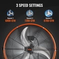 thumbnail image 3 of VEVOR Drum Fan 24 Inch High Velocity Industrial Use 3-Speed 8600CFM for Warehouse, 3 of 9