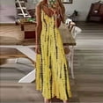 thumbnail image 2 of QLEICOM Women's 2023 Summer Dress Solid V-Neck Racerback Slim Fit Wrapped Hip Dress Maxi Dresses Beach Sundress Dress Yellow XL, US Size:10, 2 of 4