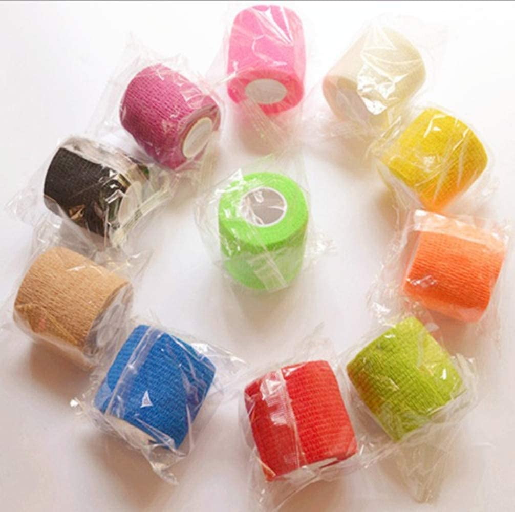 Naltars 12 Pack 2 Inches Self Adhesive Bandage Breathable Cohesive Wrap Rolls Elastic Self-Adherent Tape for Stretch Athletic, Sports, Wrist, Ankle | Vet Wrap for Animal & Pets (Rainbow)