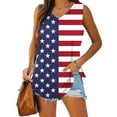 thumbnail image 4 of Wycnly Womens Tank Tops 4th of July Classic Patriotic Tunic Tee Tops Summer Fashion Star US Flag Print V-Neck Sleeveless Shirts Blouse White XXL, 4 of 6