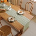 thumbnail image 5 of Mouliraty Hemstitched Table Runner Cottons Linen Table Runners Embroidered Striped Boho Table Runner Home Decor, 5 of 9