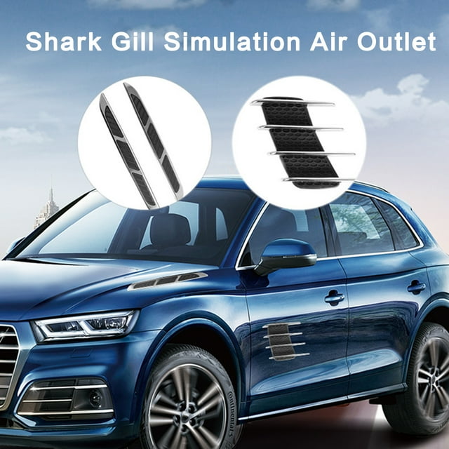Lubelski 2Pcs Car Decorative Stickers Modified Simulation Air Outlet Decals Universal Exterior ABS Plastic Air Intake Flow Vent Fender Cover Stickers Car Accessories