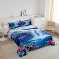 thumbnail image 3 of Erosebridal Blue Whale Comforter Sets Twin Size, Lake Waterfall Comforters & Duvets, Daisy Floral Reversible Duvet Insert, Microfiber Room Decoration, 2 Pieces, 3 of 8