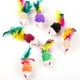 thumbnail image 4 of 10 Uds. De juguetes para gatos y ratones falsos, Mini juguetes para jugar con plumas coloridas Likrtyny  Libre de BPA, 4 of 8