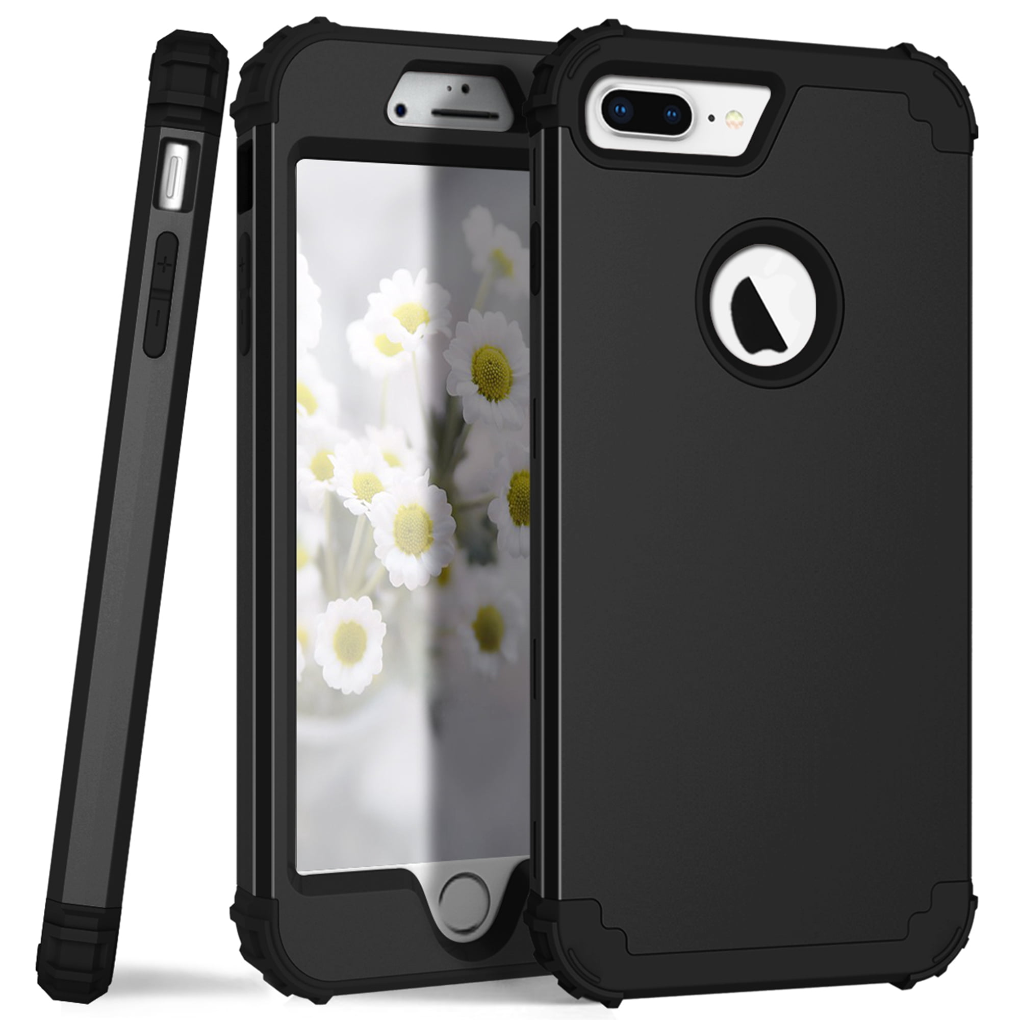 Dteck iPhone 7 Plus Case, Dteck Heavy Dual Layer Rugged Shockproof Case Hard PC Protective Back Cover For Apple iPhone 7 Plus, Black