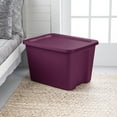 thumbnail image 3 of Sterilite Large Storage Bin, 18 Gallon Plastic Storage Container with Snap-On Lid, Purple, 3 of 10