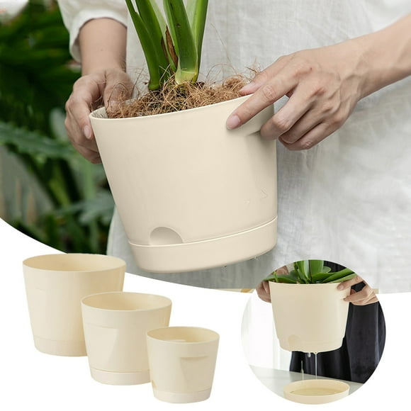 Waterless Flowerpot Tabletop Flowerpot Self Watering Flowerpot For Indoor Flowers And 1 with Tray Flower Pot Pendant Light 4 Clear
