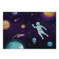 thumbnail image 1 of Universe Cutting Board, Astronaut in Space Globe Planets Solar System Rocket Exploration, Decorative Tempered Glass Cutting and Serving Board, in 3 Sizes, by Ambesonne, 1 of 2