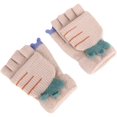 thumbnail image 1 of Kid Toddler Magic Winter Wool Knit Mitten Convertible Flip Top Fingerless Gloves, 1 of 7