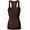 AMERICANO, variant on Women & Plus Solid Ribbed Knit Stretch Workout Racerback Tank Top (AMERICANO, 1X)