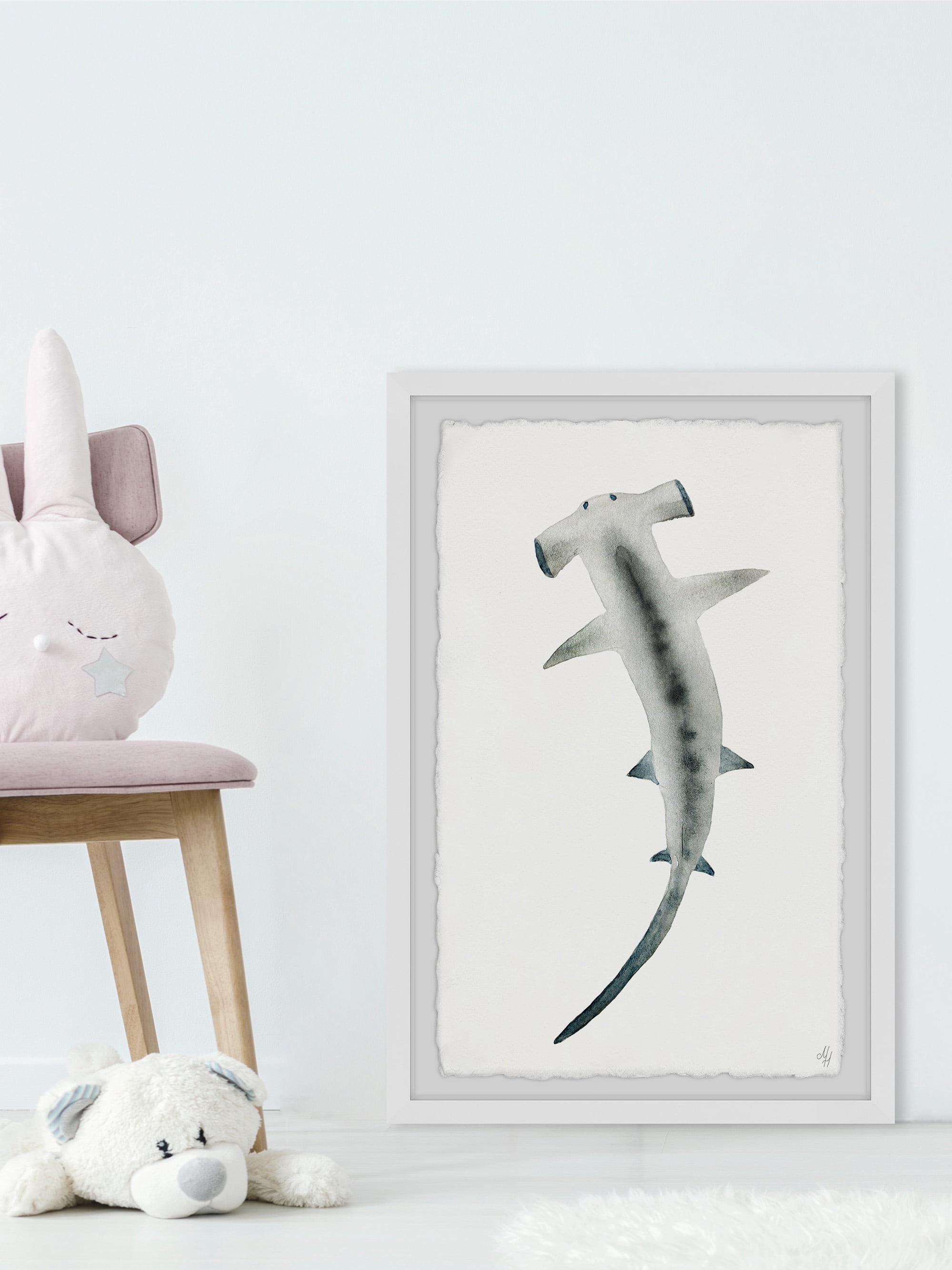 Marmont Hill The Hammerhead Framed Wall Art, 8.00" x 1.50"