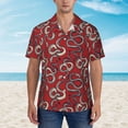 thumbnail image 4 of Daiia Snake Hawaiian Shirt for Men Gentle Cotton Regular Short Sleeve Casual-Large, 4 of 9
