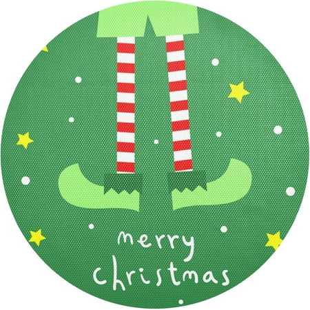 

Hyjoy Christmas Elf Legs Green Placemats 6Pcs Holidays PVC Weave Place Mats Table Mats Non-Slip Easy to Clean for Home Kitchen BBQ Party Table Decor 15.4×15.4in