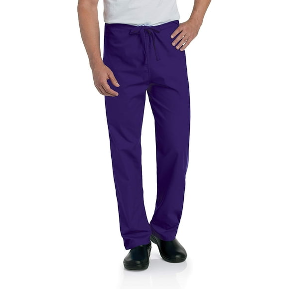 Landau Comfort Stretch One-Pocket Reversible Drawstring Scrub Pant, Grape, Small Tall