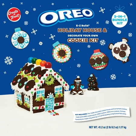 Create-A-Treat OREO Holiday Chocolate House & Cookie Decorating Kit, 8 cookies, 41.2oz