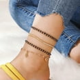 thumbnail image 5 of EOEMY Multi-Layer Boho Beads Shell Tassel Anklets Bracelet Foot Beach Jewelry Women-12.Transparent Beads, 5 of 9