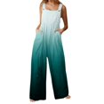 thumbnail image 1 of Gibobby pantalones siameses color liso Monos de mujer Verano Casual Suelto Sin mangas Patchwork Doble bolsillos Mono Estampado floral Boho Pierna ancha Babero en general(Blanco， XXL), 1 of 5