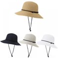 thumbnail image 2 of Womens Wide Brim Sun Hat with Wind Lanyard UPF Summer Straw Sun Hats for Women, 2 of 5