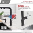 thumbnail image 4 of Stylish Latina One-Handle Matte Black & Stainless Steel Pull Down Kitchen Faucet Ht 13" K-146NS, 4 of 14