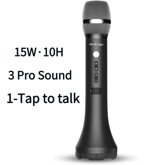 Bluetooth Microphone Wireless Voice Amplifier, Professional Intelligent Noise Cancelling Handheld/Desktop Mic Speaker, 15W Wireless Mic with 3 Sound Effects for Teaching Singing Speaking Karaoke H9