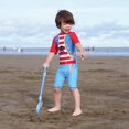 thumbnail image 4 of Rash Guard for Boys Toddler Baby Boys Dinosaur Crocodile Prints One Piece Swimsuit with Swim Cap Quick Dry Surf Suit Upf 50+ Toddler Bathing Suit Watermelon Red 1 Years-2 Years, 4 of 6